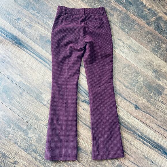 ALC Micro Dot Trousers 2 Pants Burgundy Red Maroon Academia Career A.L.C. Prep - Picture 3 of 6